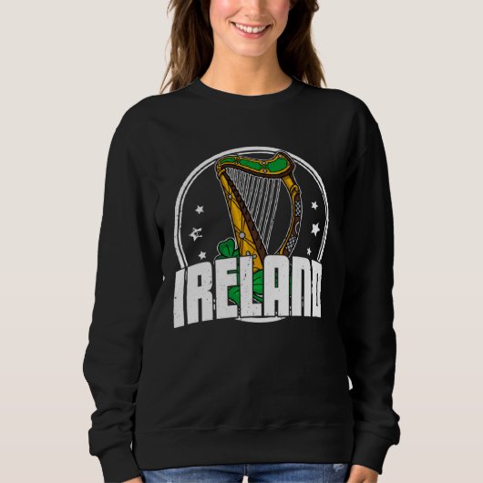 Sweatshirt Celtic Harp Instrument Plucked String Harpist Musi (Devant)
