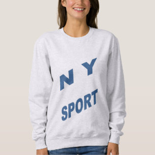Sweatshirt cendre femme NEW YORK SPORT