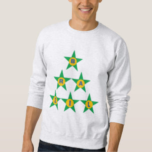 Sweatshirt cendre homme DESIGN ETOILES BRAZIL