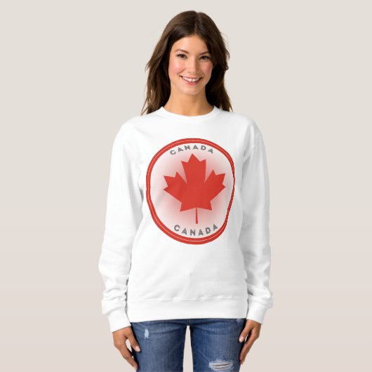 Sweatshirt Cercle de feuille d'érable du Canada (Devant entier)