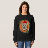 Sweatshirt Cercle Floral Corgi Orange (Devant entier)