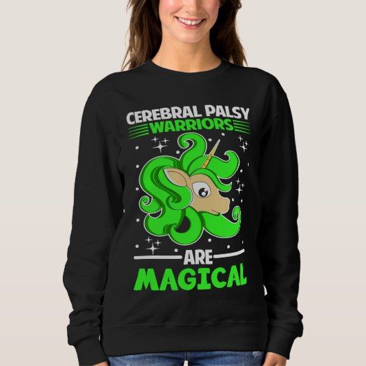 Sweatshirt Cerebral Palsy Warriors Are Magical Unicorn (Devant)