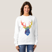 Sweatshirt Cerf aquarelle (Devant entier)