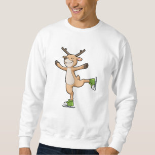 Sweatshirt Cerf au patinage sur glace avec patins sur glace