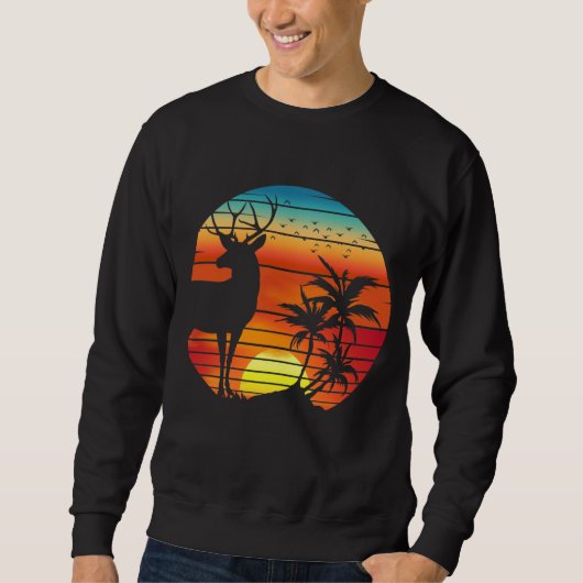SWEATSHIRT CERF COUCHER DE SOLEIL (Devant)