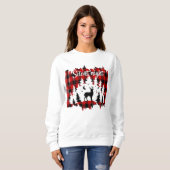 Sweatshirt Cerf dans la forêt Rouge Buffle Noir Plaid (Devant entier)