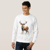 Sweatshirt Cerf énorme à la ramure imposante (Devant entier)