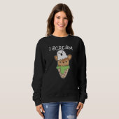 Sweatshirt Cerf Halloween Ghost I Scream Ice Cream Pun (Devant entier)