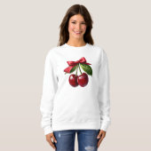 Sweatshirt Cerises et un Nœud (Devant entier)