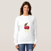 Sweatshirt Cerises rouges avec Graphique de crème séchée (Devant entier)