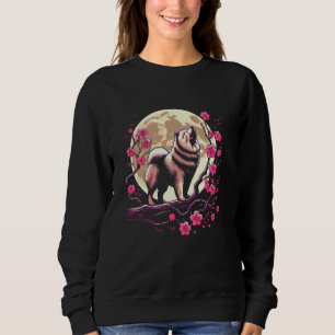 Sweatshirt Cerisier Fleur Lune Chow Chien race Animaux - Japa