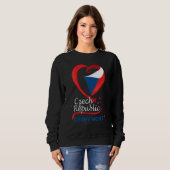 Sweatshirt Cerny La plupart République Tchèque Drapeau Coeur  (Devant entier)