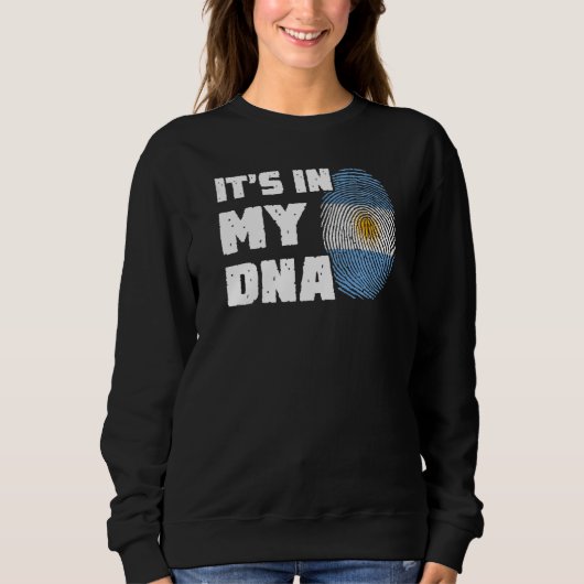 Sweatshirt C'est dans mon ADN Drapeau de l'Argentine Empreint (Devant)