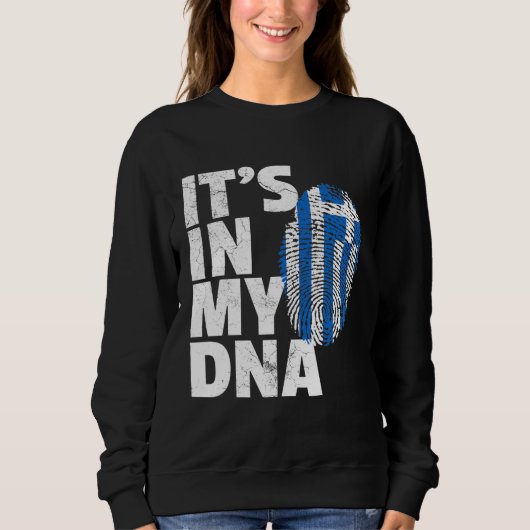 Sweatshirt C'Est Dans Mon Adn Grec Pride Drapeau National Cou (Devant)