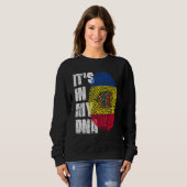Sweatshirt C'Est Dans Mon Adn Moldavie Drapeau Moldave (Devant entier)
