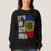 Sweatshirt C'Est Dans Mon Adn Moldavie Drapeau Moldave (Devant)