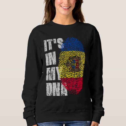 Sweatshirt C'Est Dans Mon Adn Moldavie Drapeau Moldave (Devant)