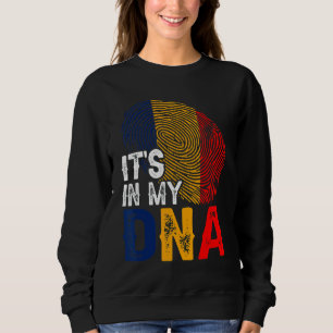 Sweatshirt C'est dans mon Adn Roumanie Drapeau Empreinte Patr