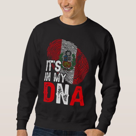 Sweatshirt C'est dans mon Adna Pérou Drapeau empreintes digit (Devant)