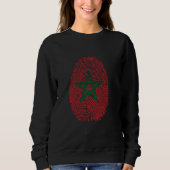 Sweatshirt C'est drôle dans mon ADN drapeau marocain Empreint (Devant)
