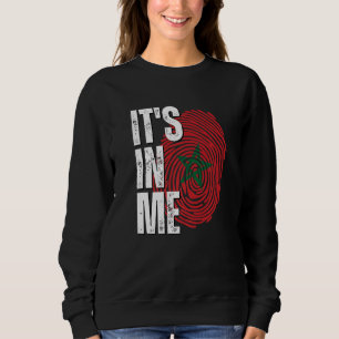 Sweatshirt C'est en moi empreinte de drapeau du Maroc héritag