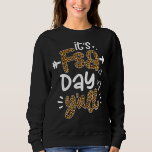 Sweatshirt C'est Fsa Day Y'all Leopard Imprimé Test Day Teach