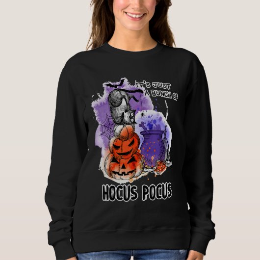 Sweatshirt C'est juste un tas de Hocus Pocus Cute Cat Hallowe (Devant)