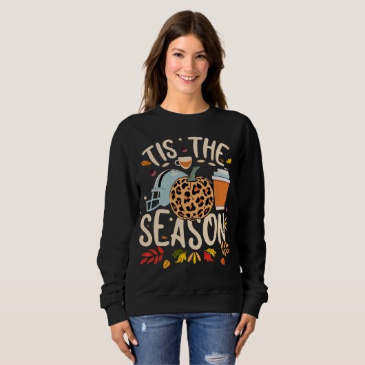 Sweatshirt C'Est La Saison Citrouille Latte Fall Thanksgiving (Devant entier)