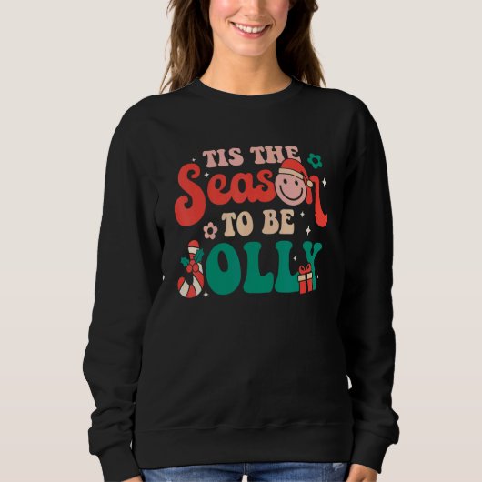 Sweatshirt C'Est La Saison D'Être Jolly Super Noël Rétro (Devant)