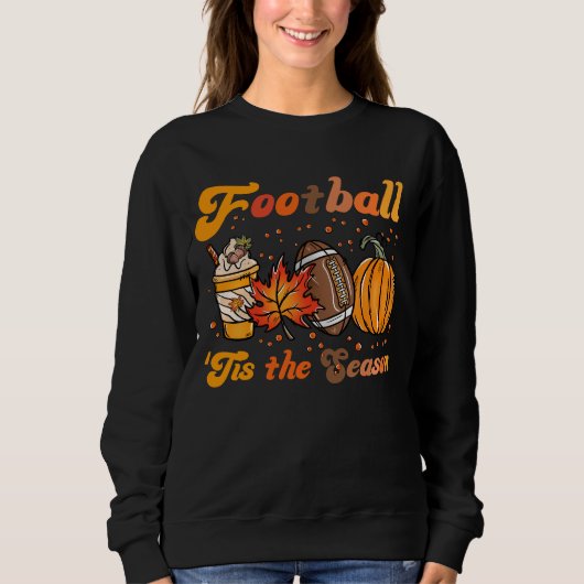 Sweatshirt C'Est La Saison Football Automne Citrouille Café (Devant)