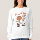 Sweatshirt C'est l'automne Y'all - Citrouille mignon et PSL (Devant)