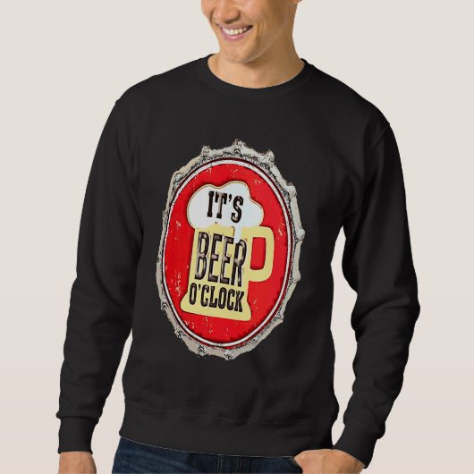 Sweatshirt C'est l'heure de la bière sur une capsule de boute (Devant)