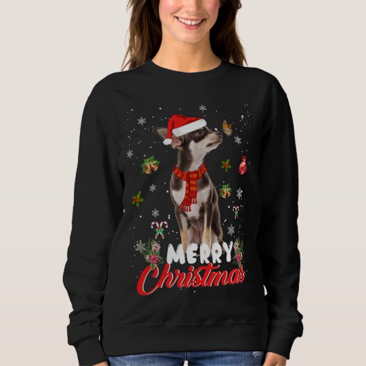 Sweatshirt C'Est Ma Chemise De Noël Chihuahua Joyeux Pajama (Devant)