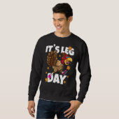 Sweatshirt C'est Marathon Jour de la Jambe Thanksgiving Turke (Devant entier)