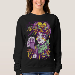 Sweatshirt C'Est Mardi Gras Femme Jester Casquette Parade per