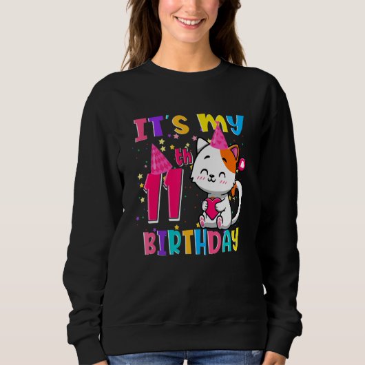 Sweatshirt C'est mon 11e cadeau d'anniversaire 11 ans fille d (Devant)