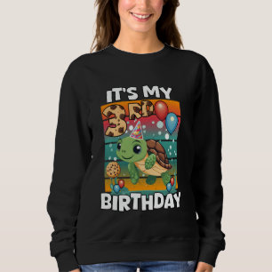 Sweatshirt C'est mon 3e anniversaire Mignonne Tortue de Mer T