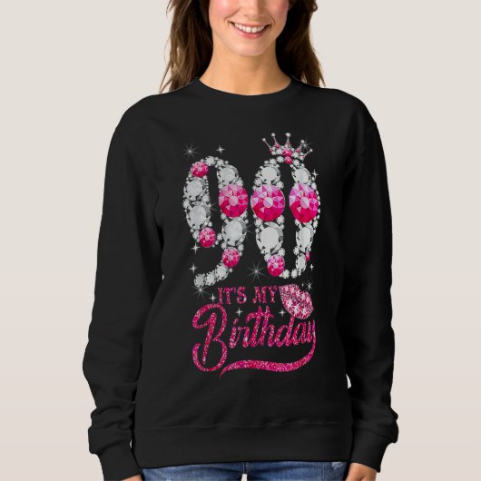 Sweatshirt C'est mon 90e anniversaire Reine 90 ans Chaussures (Devant)