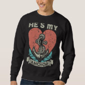 Sweatshirt C'est Mon Ancre, Ancre Voile Nautique Valentine (Devant)