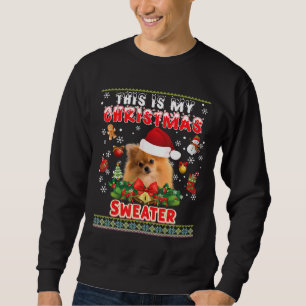 Sweatshirt C'Est Mon Chandail De Noël Chien Poméranien Moche 