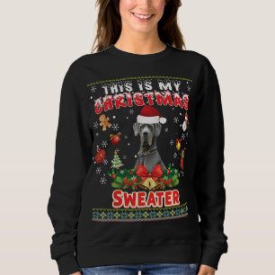 Sweatshirt C'Est Mon Chandail De Noël Grand Chien Dane Vilain