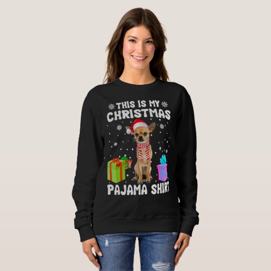 Sweatshirt C'Est Mon Chihuahua Chien Chien Pyjama Chiot (Devant entier)