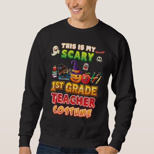 Sweatshirt C'est mon costume d'Halloween de professeur effray (Devant)