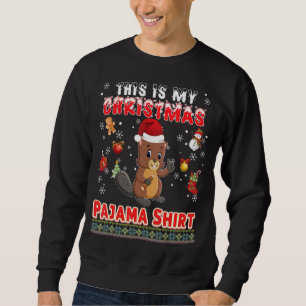Sweatshirt C'Est Mon Pajama Castor Fausse Douleur De Noël M