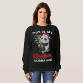 Sweatshirt C'Est Mon Pajama Cute Panda Santa Hat (Devant entier)