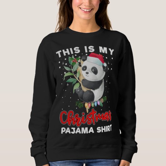 Sweatshirt C'Est Mon Pajama Cute Panda Santa Hat (Devant)