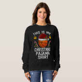 Sweatshirt C'Est Mon Pajama De Noël Basket-ball Père Noël Boy (Devant entier)