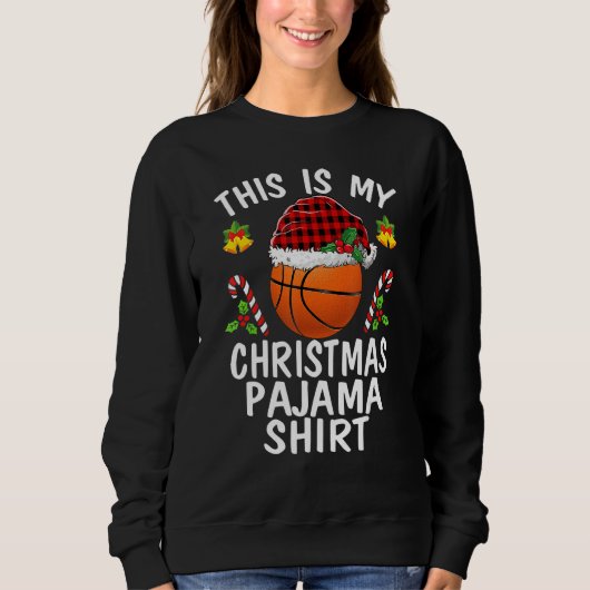 Sweatshirt C'Est Mon Pajama De Noël Basket-ball Père Noël Boy (Devant)