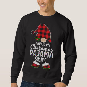 Sweatshirt C'Est Mon Pajama De Noël Gnome Xmas Rouge Plaid