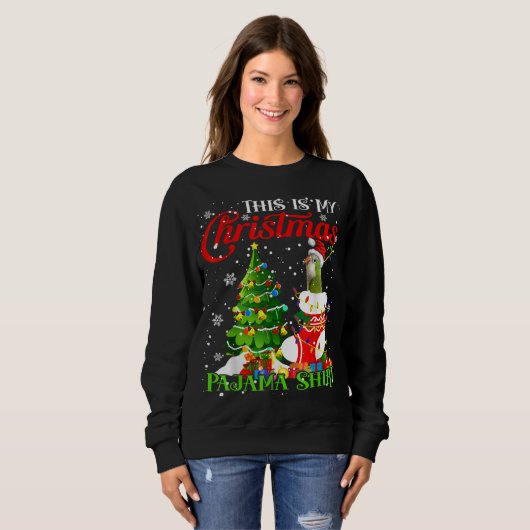 Sweatshirt C'est mon perroquet de jambon de Noël dans le choe (Devant entier)